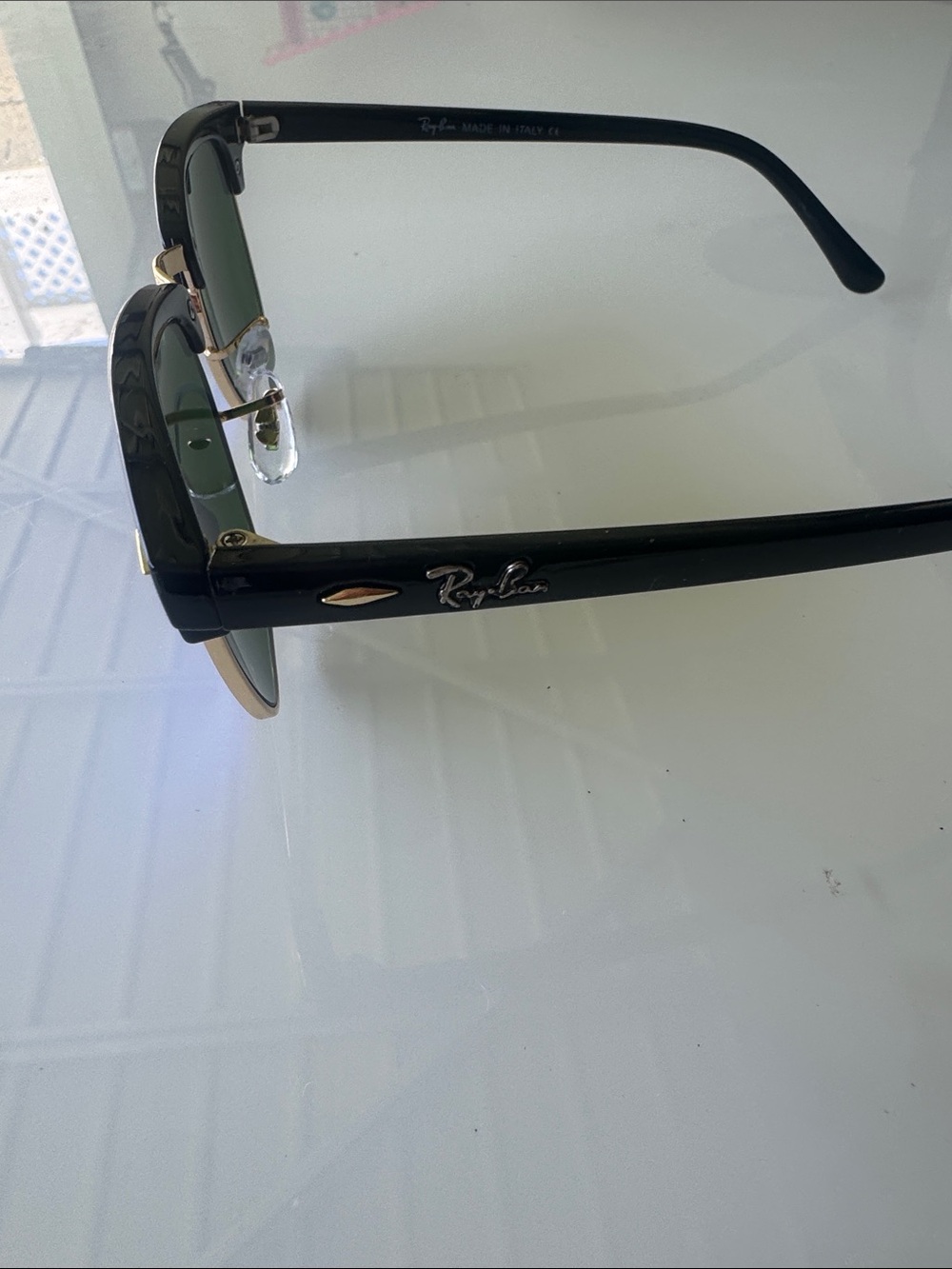 Ray-Ban Clubmaster Sunglasses - Black Frame, Blue Mirrors - Picture 5 of 9